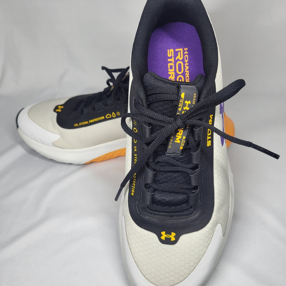 Under Armour Men's Athletic Shoe - White/Black/Purple/Orange - Picture 3 of 5